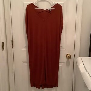 Love By Design Terracotta V-Neck Midi Dress